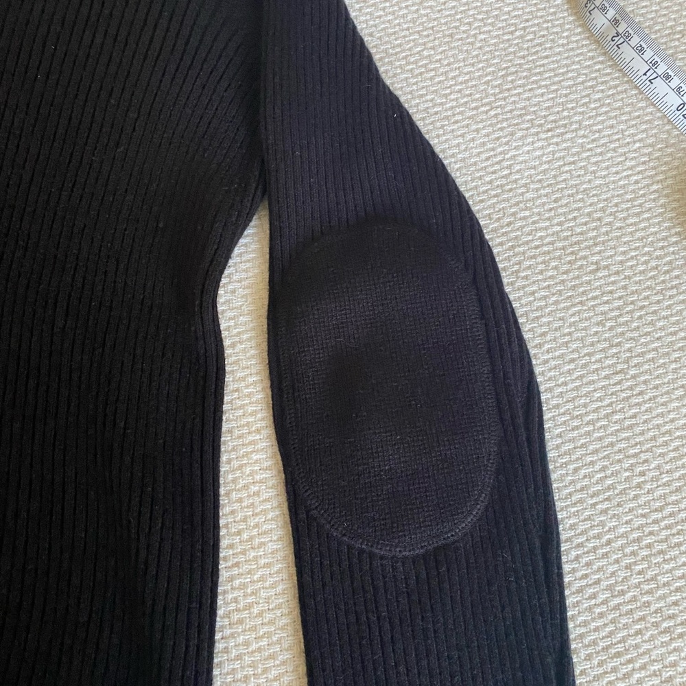 Tory Burch Black Ribbed Cashmere Blend Sweater Size XL - Picture 8 of 13